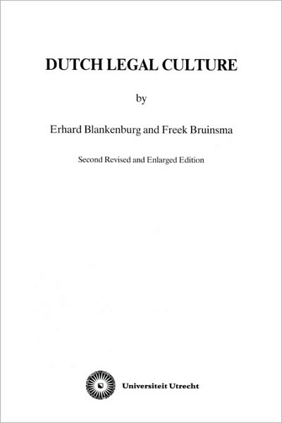 Cover for E. Blankenburg · Dutch Legal Culture (Paperback Book) [2 New edition] (1994)