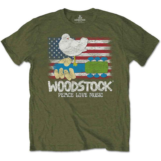 Woodstock Unisex T-Shirt: Flag - Woodstock - Merchandise -  - 5056368632662 - 