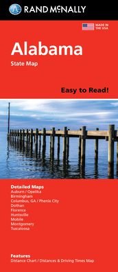 Rand McNally Easy to Read Folded Map: Alabama State Map - Rand Mcnally - Książki - RAND MCNALLY - 9780528025662 - 14 marca 2022