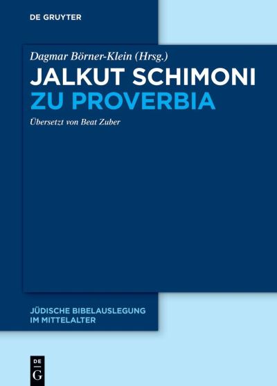 Cover for Dagmar Börner-Klein · Jalkut Schimoni Zu Proverbia (Book) (2022)