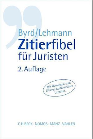 Cover for B. Sharon Byrd · Zitierfibel für Juristen (Paperback Book) (2016)