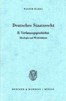 Cover for Hamel · Deutsches Staatsrecht. (Book) (1974)