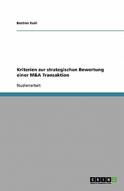 Cover for Kuhl · Kriterien zur strategischen Bewert (Bog) [German edition] (2007)