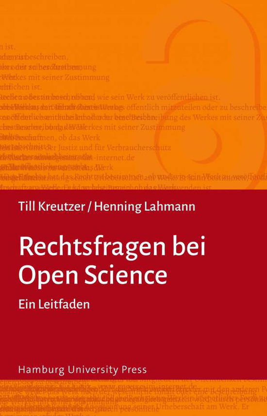 Cover for Lahmann · Rechtsfragen bei Open Science (Book)