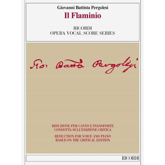 Il Flaminio - Giovanni Battista Pergolesi - Książki - Ricordi BMG - 9788881920662 - 1 maja 2020