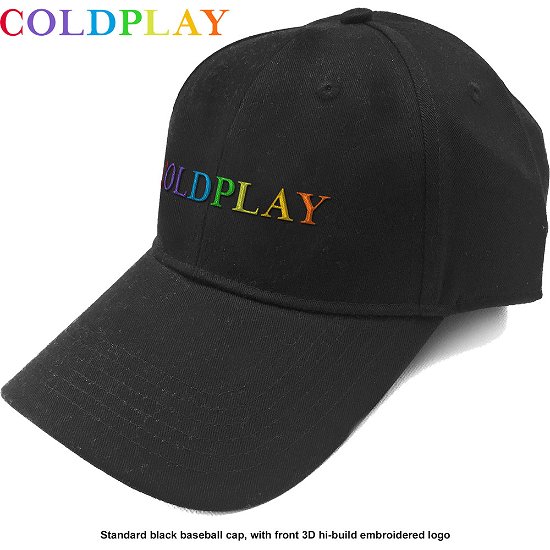 Cappello (Unisex-U) Rainbow Logo (Nero) - Coldplay - Marchandise - Rockoff - 5056170676663 - 