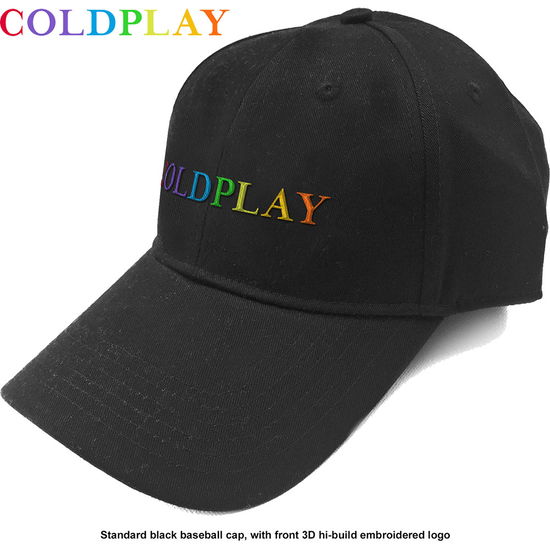 Cover for Coldplay · Coldplay Unisex Baseball Cap: Rainbow Logo (TØJ) [Black - Unisex edition]