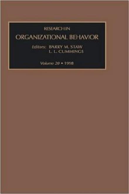 Research in Organizational Behavior - Research in Organizational Behavior - Staw, Barry (University of California, Berkeley, USA) - Książki - Elsevier Science & Technology - 9780762303663 - 19 listopada 1997