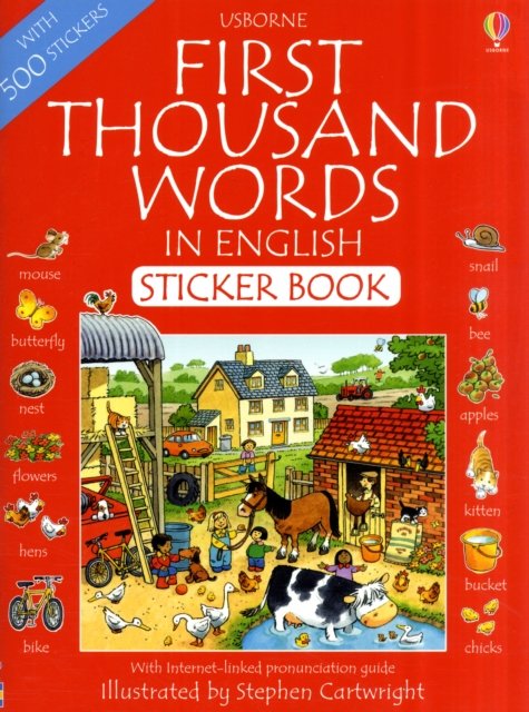 First 1000 Words in English Sticker Book - Heather Amery - Books - Usborne Publishing Ltd - 9781409508663 - July 31, 2009