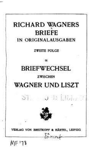 Cover for Richard Wagner · Richard Wagners Briefe in Originalausgaben (Paperback Bog) (2016)