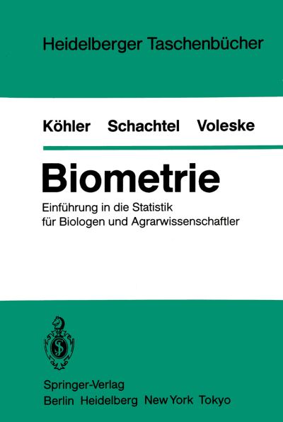 Cover for W. Kohler · Biometrie - Heidelberger Taschenbucher (Paperback Book) [German edition] (1984)