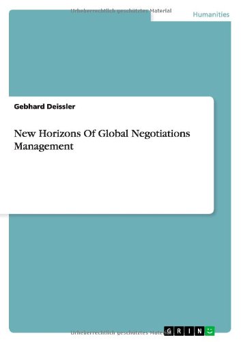 Cover for Deissler · New Horizons Of Global Negotia (Book) (2014)
