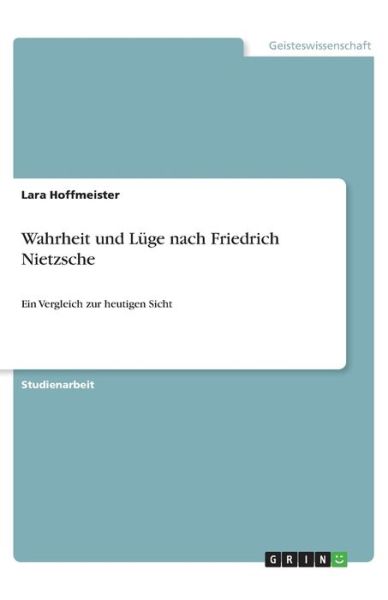 Cover for Hoffmeister · Wahrheit und Lüge nach Frie (Book)