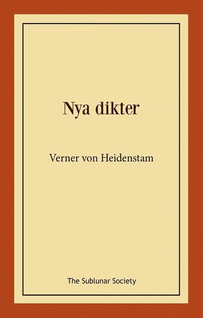 Cover for Verner von Heidenstam · Nya dikter (Paperback Book) (2021)