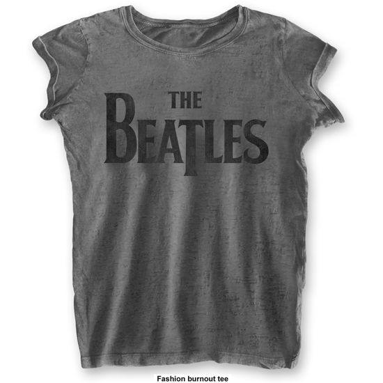 The Beatles Ladies T-Shirt: Drop T Logo (Burnout) - The Beatles - Merchandise - Apple Corps - Apparel - 5055979981664 - 