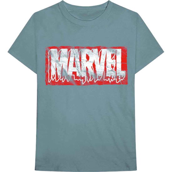 Marvel Comics Unisex T-Shirt: Distressed Dripping Logo - Marvel Comics - Mercancía -  - 5056368625664 - 
