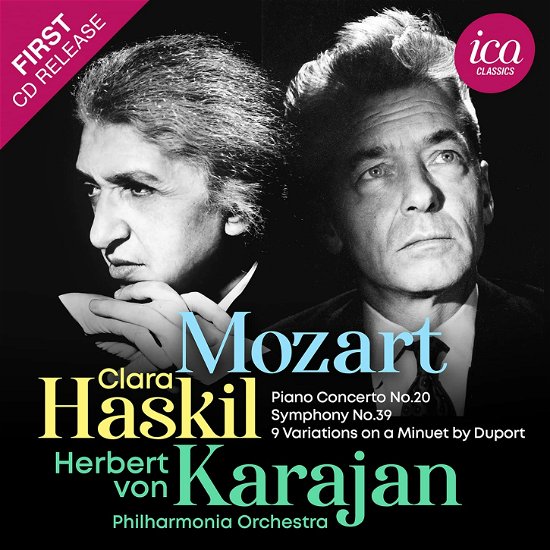 Mozart: Piano Concerto No. 20 / Symphony No. 39 / 9 Variations On A Minuet By Duport - Clara Haskil / Philharmonia Orchestra / Herbert Von Karajan - Music - ICA CLASSICS - 5060244551664 - May 27, 2022