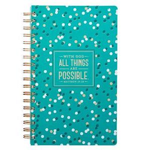 Journal Lux-Leather Flexcover Wirebound All Things Are Possible - Christian Art Gifts Inc - Książki - CHRISTIAN ART GIFTS INC - 9781432127664 - 11 marca 2018