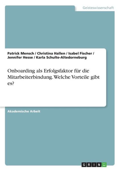 Cover for Mensch · Onboarding als Erfolgsfaktor für (Book)