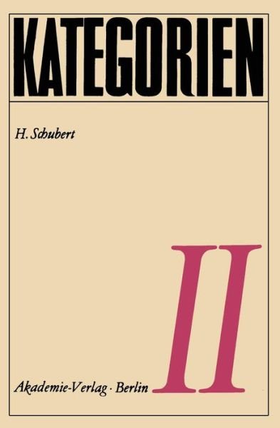 Kategorien - Heidelberger Taschenbucher - Dr. Helmar Schubert - Kirjat - Springer-Verlag Berlin and Heidelberg Gm - 9783540048664 - 1970