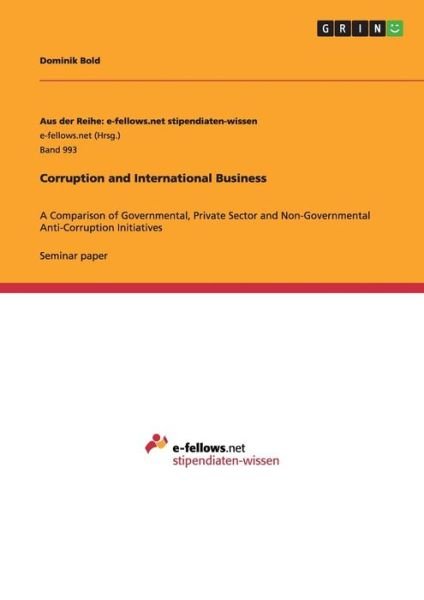 Cover for Bold · Corruption and International Busin (Book) (2014)