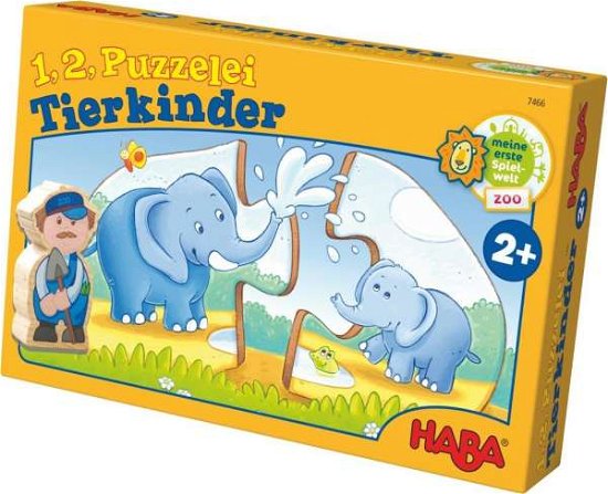 Cover for Haba · 1, 2 Puzzelei - Tierkinder.7466 (Book)