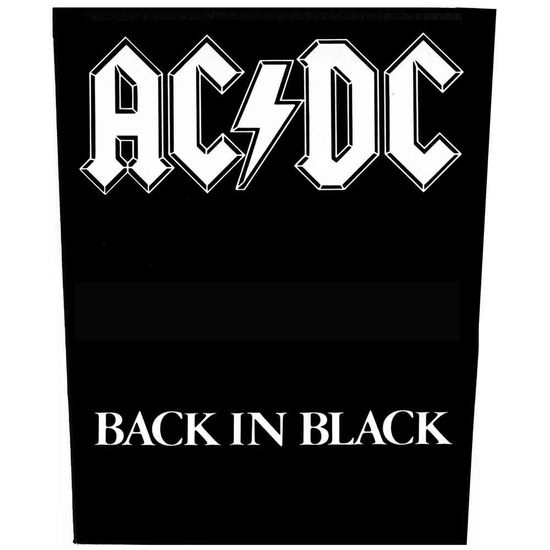 AC/DC Back Patch: Back in Black - AC/DC - Produtos - PHD - 5055339708665 - 19 de agosto de 2019