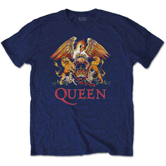 Cover for Queen · Queen Kids T-Shirt: Classic Crest (13-14 Years) (T-shirt) [size 13-14yrs] [Blue - Kids edition]