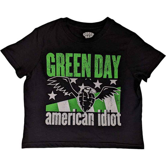 Cover for Green Day · Green Day Ladies Crop Top: American Idiot Wings (Black) (CLOTHES) [size XS] (2024)