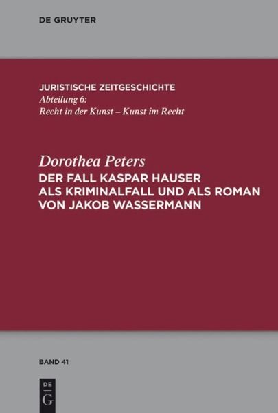 Cover for Peters · Der Fall Kaspar Hauser§als Krimi (Buch) (2014)