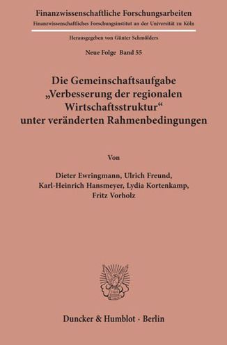 Cover for Ewringmann · Die Gemeinschaftsaufgabe &quot;Ve (Book) (1986)