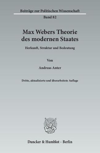 Cover for Anter · Max Webers Theorie des modernen S (Book) (2014)