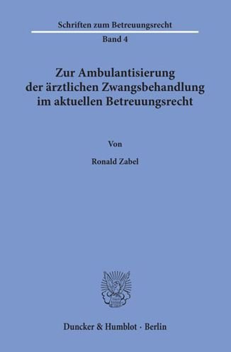 Cover for Zabel · Zur Ambulantisierung der ärztlich (Buch) (2019)