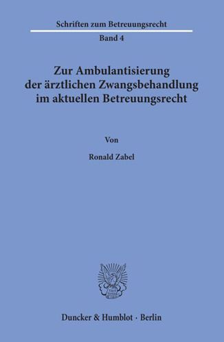 Cover for Zabel · Zur Ambulantisierung der ärztlich (Book) (2019)