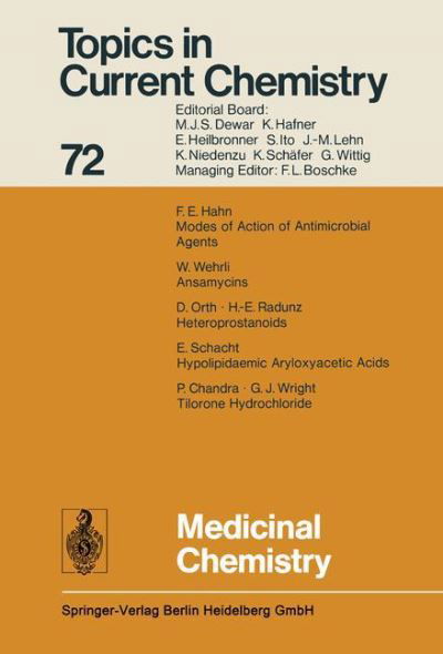 Medicinal Chemistry - Topics in Current Chemistry - Kendall N. Houk - Bøger - Springer-Verlag Berlin and Heidelberg Gm - 9783540083665 - 1. november 1977