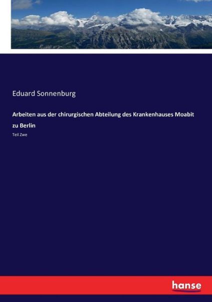 Cover for Sonnenburg · Arbeiten aus der chirurgisch (Bok) (2016)