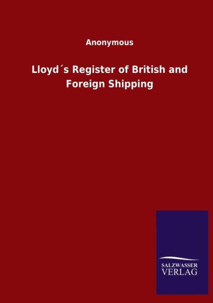 Cover for Ohne Autor · Lloyds Register of British and Foreign Shipping (Pocketbok) (2020)