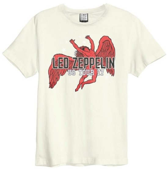 Cover for Led Zeppelin · Led Zeppelin Us Tour 77 (Icarus) Amplified Vintage White Xx Large T Shirt (T-shirt) [size XXL] (2020)