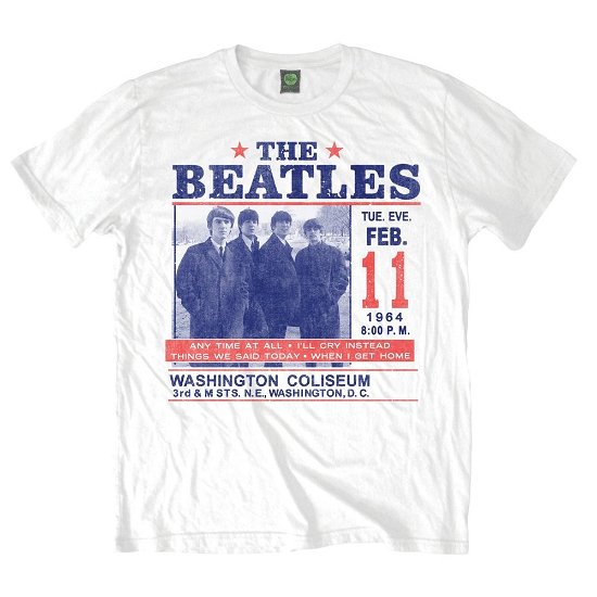 Cover for The Beatles · The Beatles Unisex T-Shirt: Washington Coliseum (T-shirt) [size XXL] [White - Unisex edition]