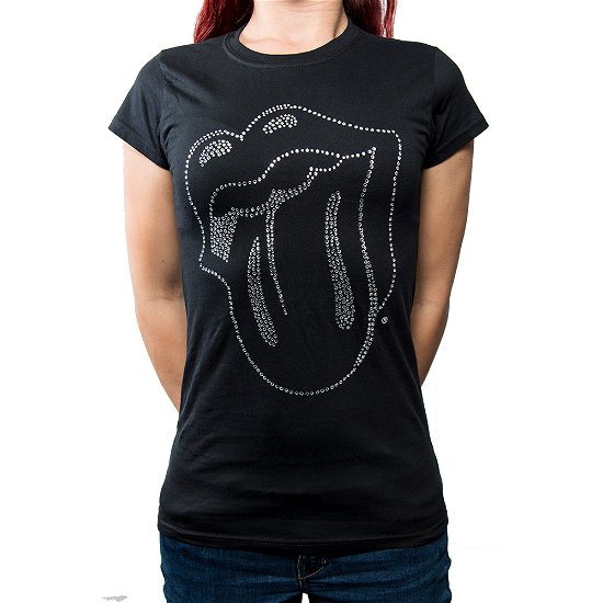 The Rolling Stones Ladies T-Shirt: Tongue (Embellished) - The Rolling Stones - Merchandise - Bravado - 5055979958666 - 