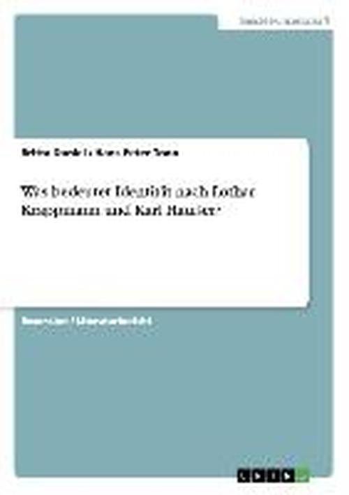 Cover for Daniel · Was bedeutet Identität nach Loth (Buch) [German edition] (2010)