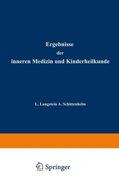 Cover for Langstein · Ergebnisse der Inneren Medizin und Kinderheilkunde (Book) (1920)