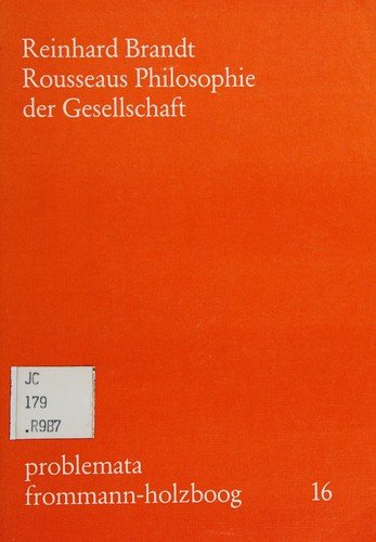 Cover for Brandt · Rousseaus Philosophie der Gesell (Book) (1973)