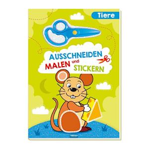 Cover for Trötsch Verlag GmbH &amp; Co.KG · Trötsch Bastelbuch mit Schere Ausschneiden, Malen und Stickern Tiere (Buch) (2023)