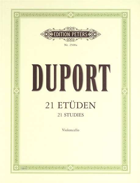 Cover for Duport · 21 Studies for Cello (Sheet music) (2001)