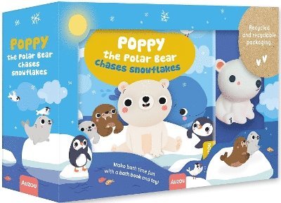 Cover for Poppy the Polar Bear Chases Snowflakes: My First Bath Book &amp; Toy - My First Bath Book &amp; Toy (N/A) (2024)