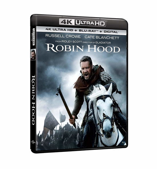 Cover for Eileen Atkins,cate Blanchett,russell Crowe,kevin Durand,scott Grimes,william Hurt,matthew Macfadyen,marc Streitenfeld,mark Strong,max Von Sydow · Robin Hood (Blu-ray 4k Ultra Hd+blu-ray) (Blu-ray) (2018)