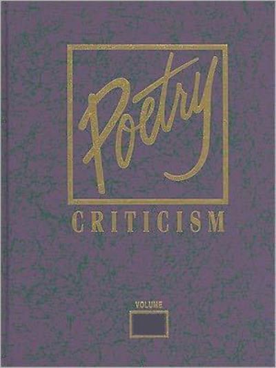 Cover for Michelle Lee · Poetry Criticism (Hardcover Book) (2013)