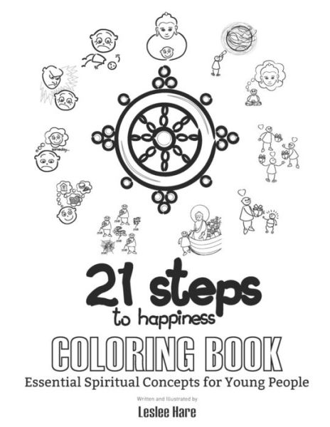 Cover for Leslee Hare · 21 Steps to Happiness Coloring Book (Paperback Bog) (2018)