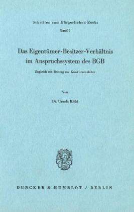 Cover for Köbl · Das Eigentümer-Besitzer-Verhältnis (Book) (1971)